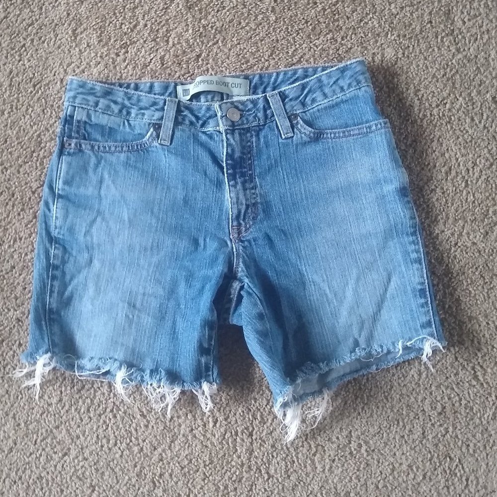Gap Vintage High Rise Denim Raw Hem Cutoff Shorts size 4